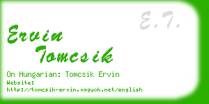 ervin tomcsik business card